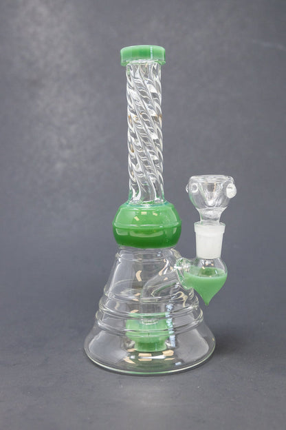 8" Green Twisted Neck Bong StonedGenie.com