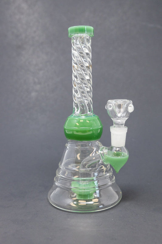 8" Green Twisted Neck Bong StonedGenie.com