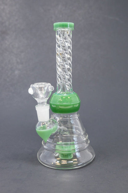 8" Green Twisted Neck Bong StonedGenie.com