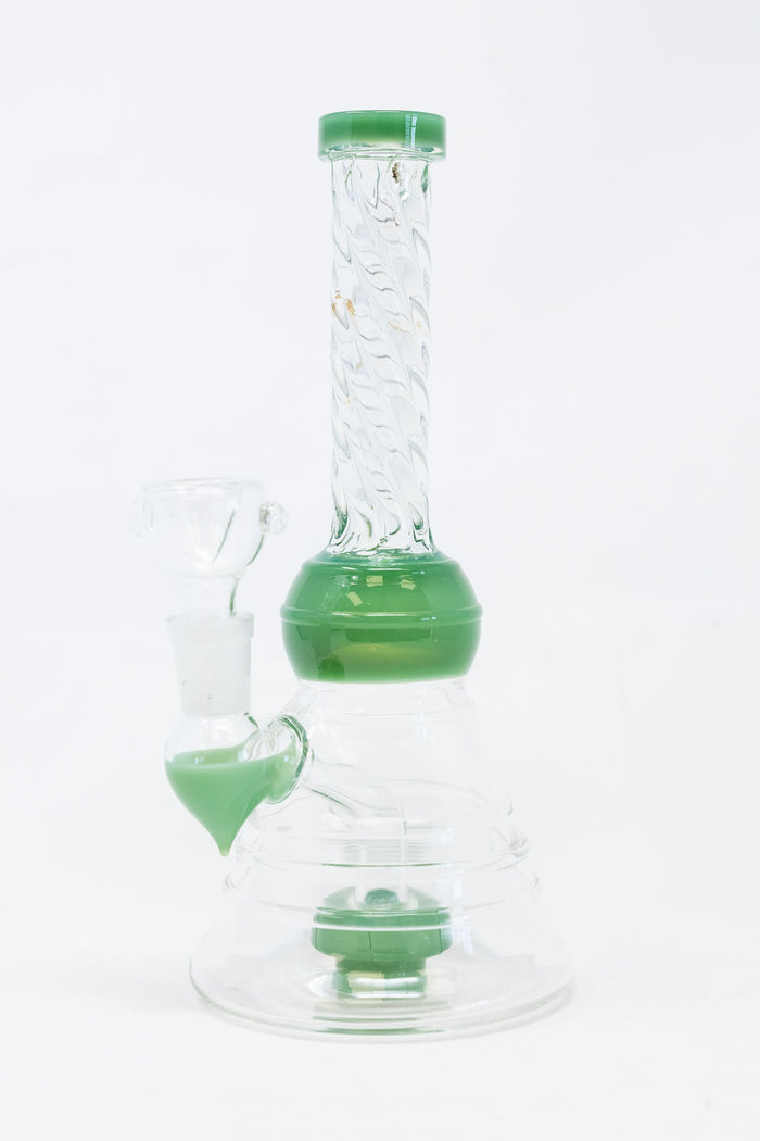 8" Green Twisted Neck Bong StonedGenie.com