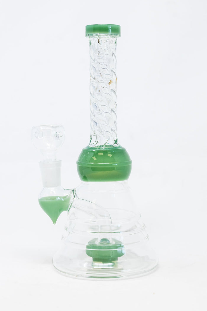 8" Green Twisted Neck Bong StonedGenie.com
