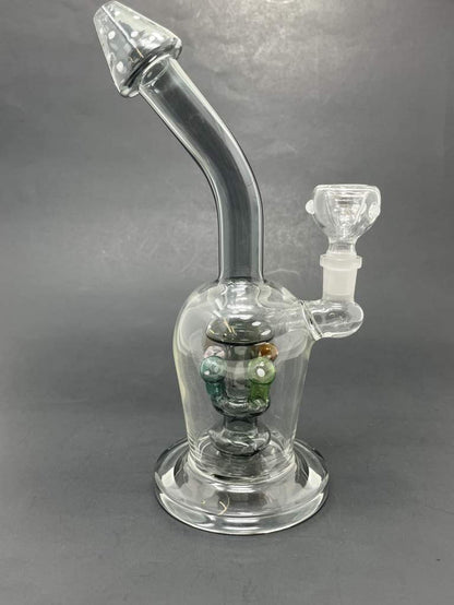9" Black Premium Mushroom Shower Bend Bong StonedGenie.com