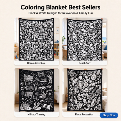DIY Colorable Blanket 5-Piece Set, 1.5m×2m, Comes with 24pcs Eco Friendly Markers