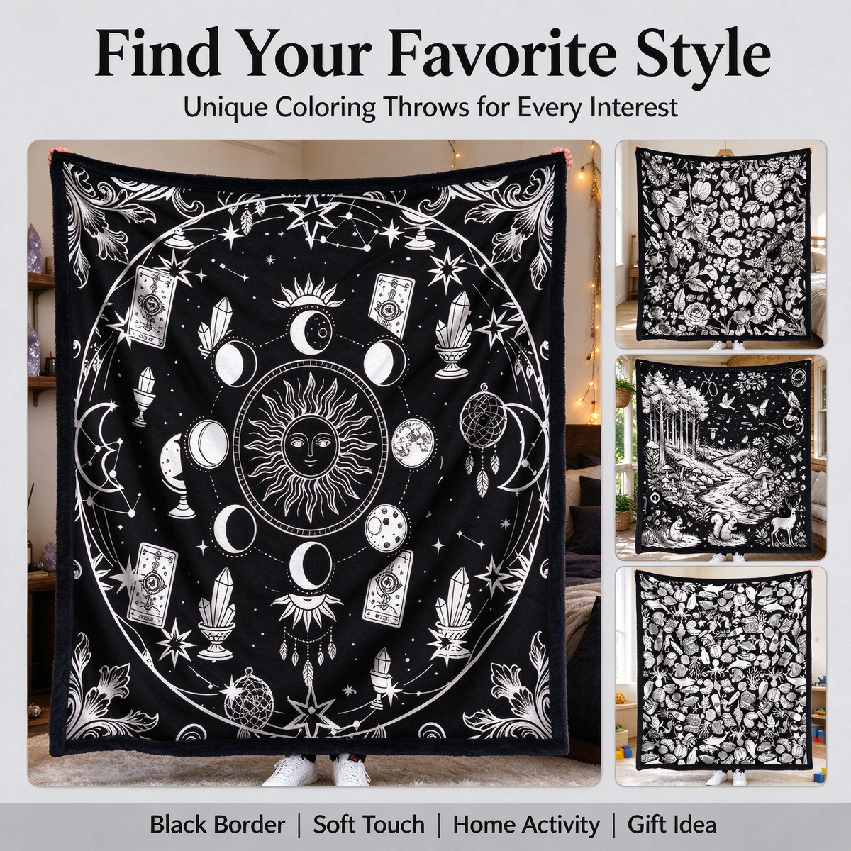 DIY Colorable Blanket 5-Piece Set, 1.5m×2m, Comes with 24pcs Eco Friendly Markers