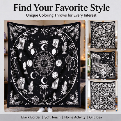 DIY Colorable Blanket 5-Piece Set, 1.5m×2m, Comes with 24pcs Eco Friendly Markers