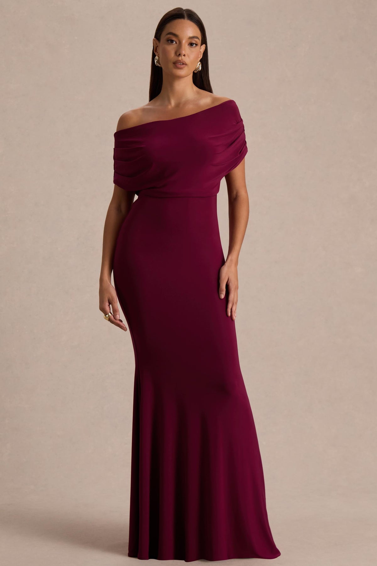 Bowden | Berry Bardot Maxi Dress