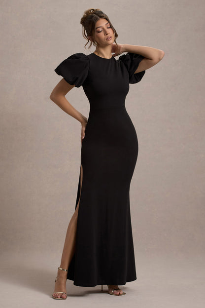 Love Letters | Black Puff-Sleeve Maxi Dress