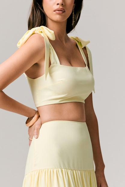 Elodie | Lemon Tie-Strap Crop Top