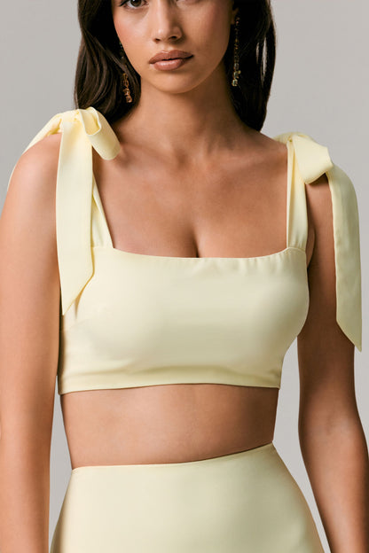 Elodie | Lemon Tie-Strap Crop Top