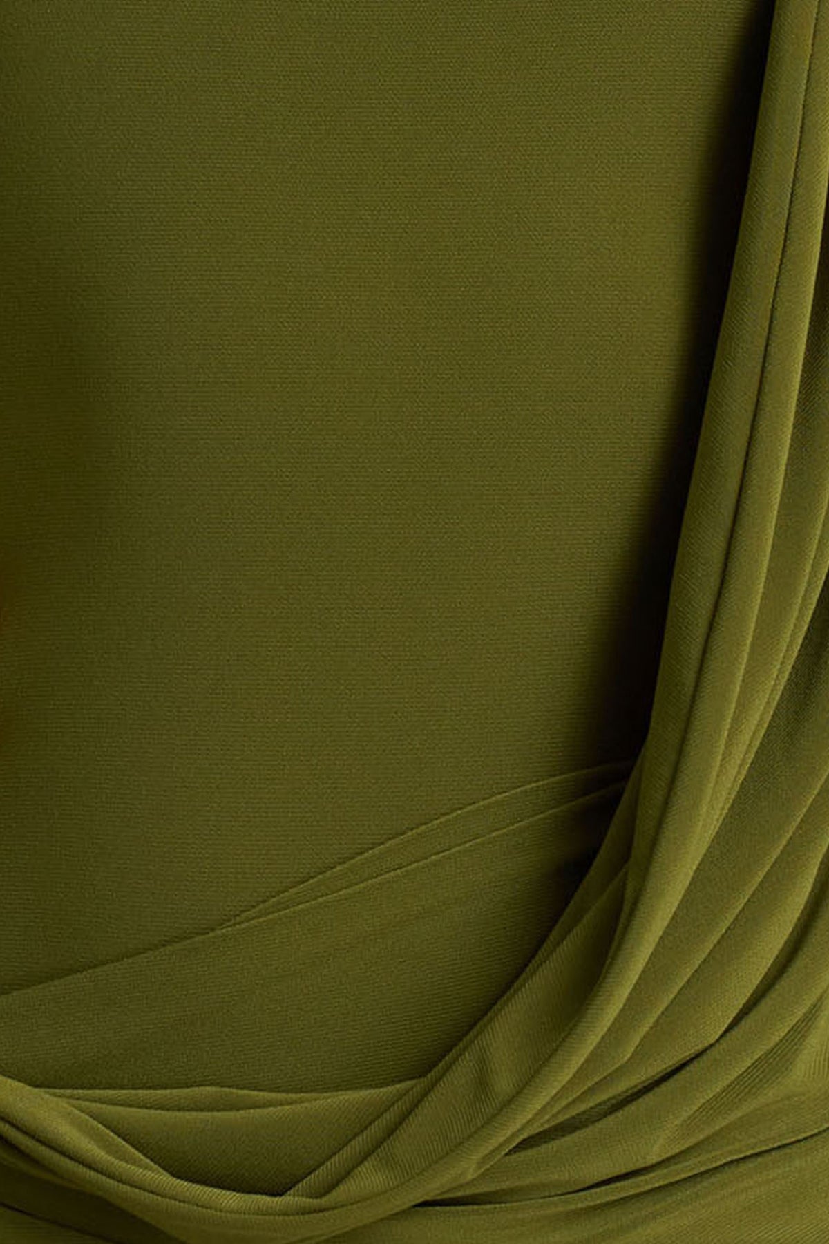 Melissa | Olive Long-Sleeve Wrap Maxi Dress With Draped Detailing