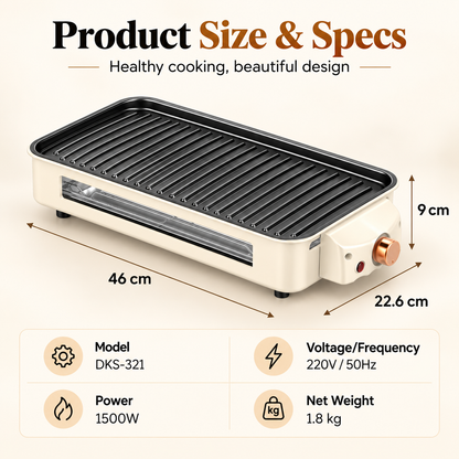 SavorNest™ – 3-in-1 Electric Tabletop Grill & Raclette Set