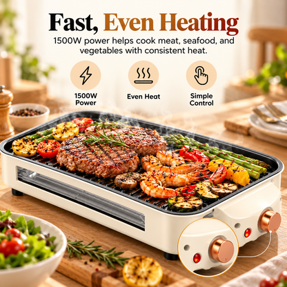 SavorNest™ – 3-in-1 Electric Tabletop Grill & Raclette Set