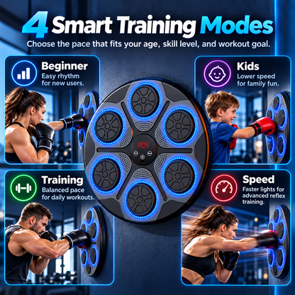 Smart Music Boxing Trainer – Interactive LED Reflex Training Machine for Home Fitness