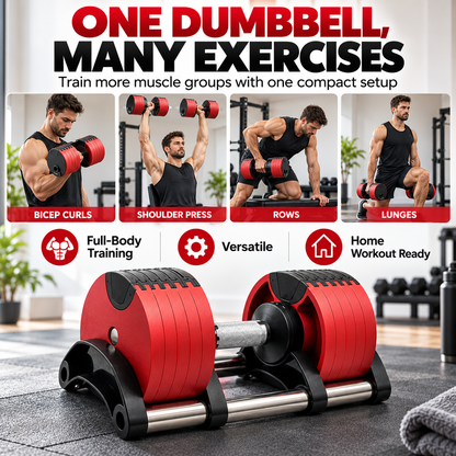 All-in-One Adjustable Dumbbell – Compact Home Gym Strength Training Equipment