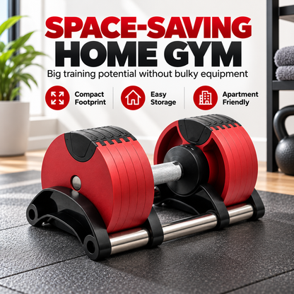 All-in-One Adjustable Dumbbell – Compact Home Gym Strength Training Equipment