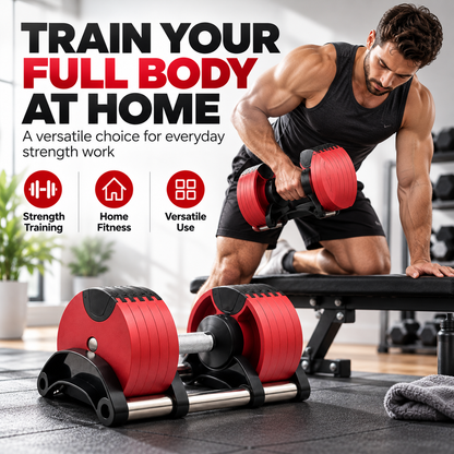 All-in-One Adjustable Dumbbell – Compact Home Gym Strength Training Equipment