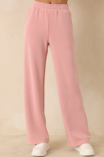 Nothing Extra Powder Pink Wide Leg Sweatpants