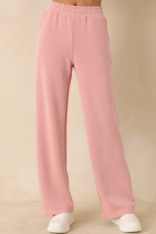 Nothing Extra Powder Pink Wide Leg Sweatpants