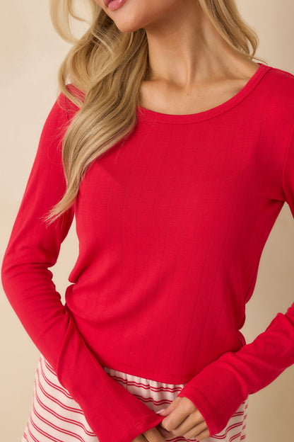 Z Supply Kiss Me Red Felt Cute Rib Top