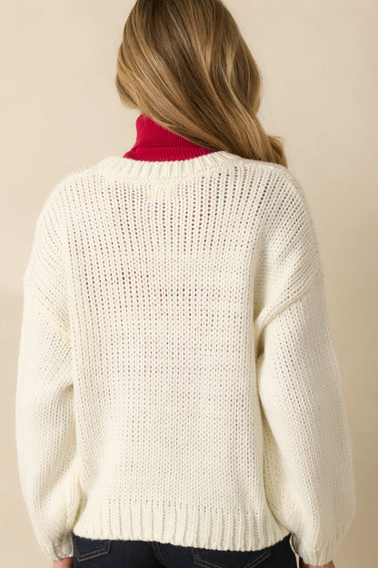 Apres All Day Ivory Knit Ski Sweater