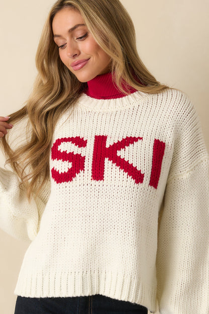 Apres All Day Ivory Knit Ski Sweater