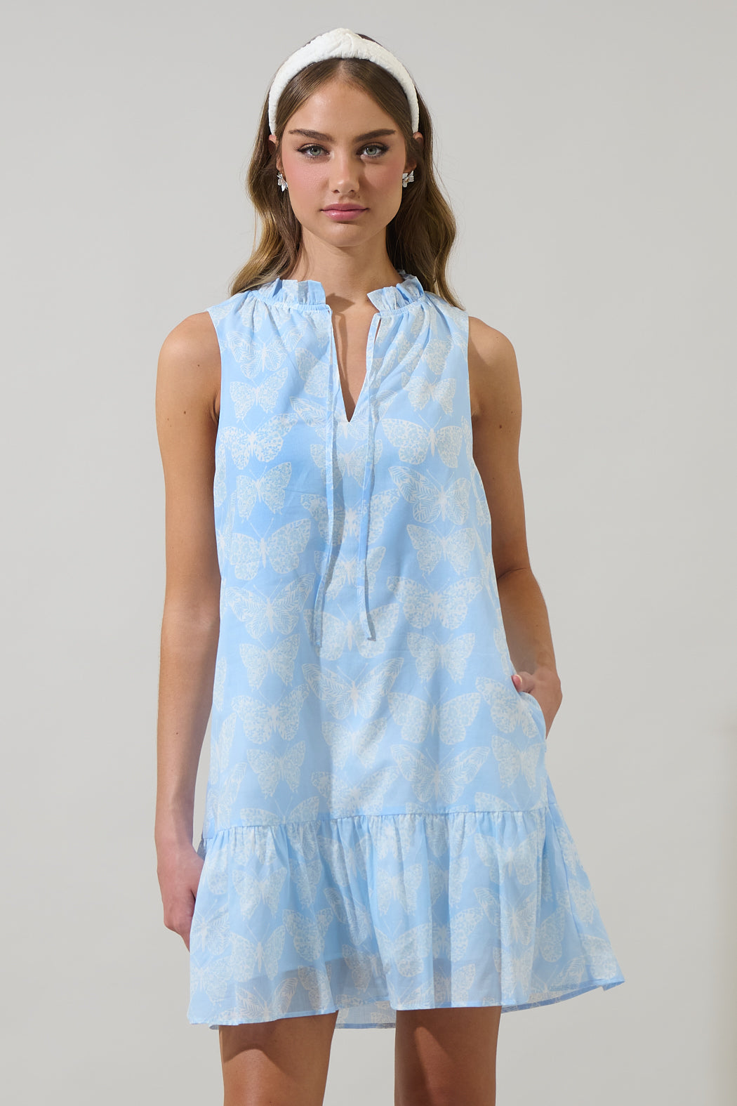 Aubry Butterfly Berity Sleeveless Mini Dress