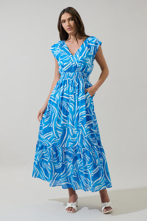 Canton Tropics Mecily Smocked Maxi Dress