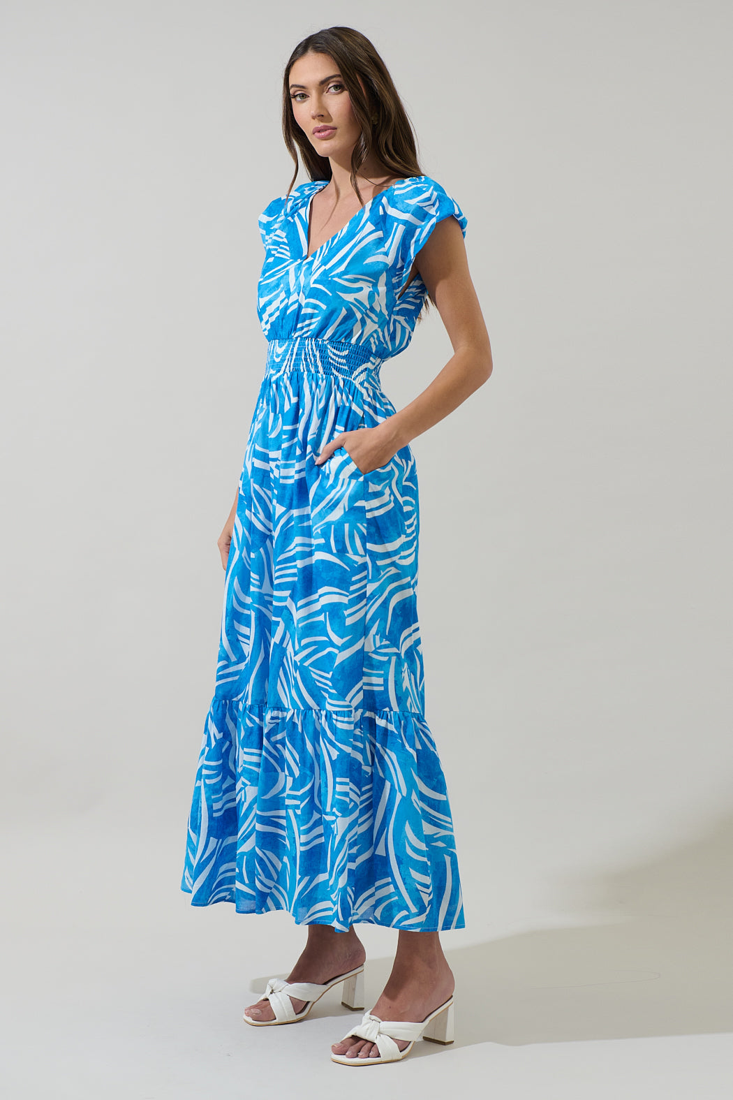 Canton Tropics Mecily Smocked Maxi Dress