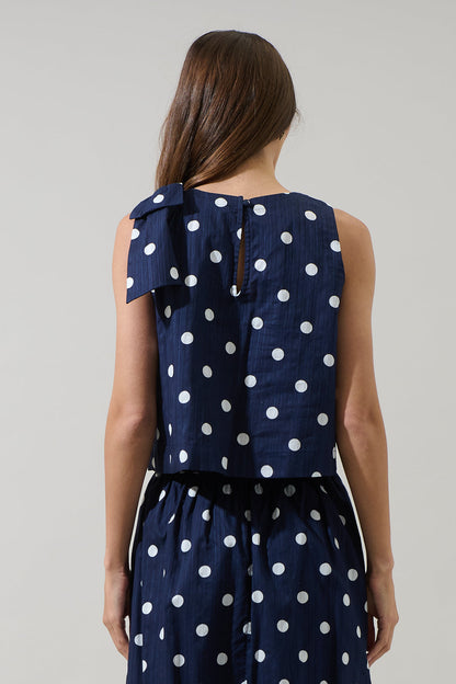 Caryn Polka Dot Sleeveless Top