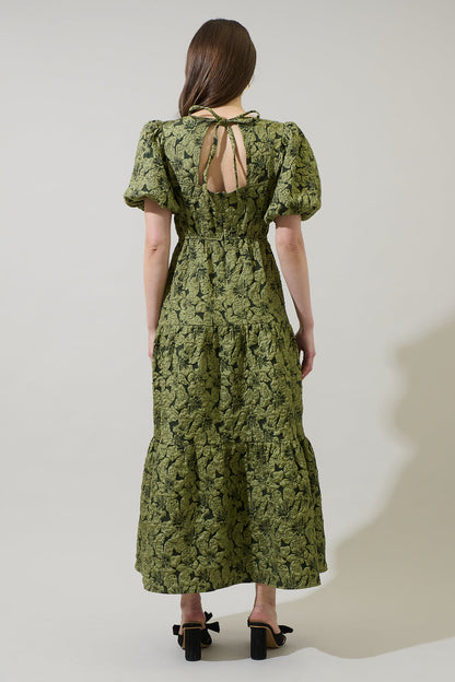 Arielle Jacquard Maxi Tiered Dress