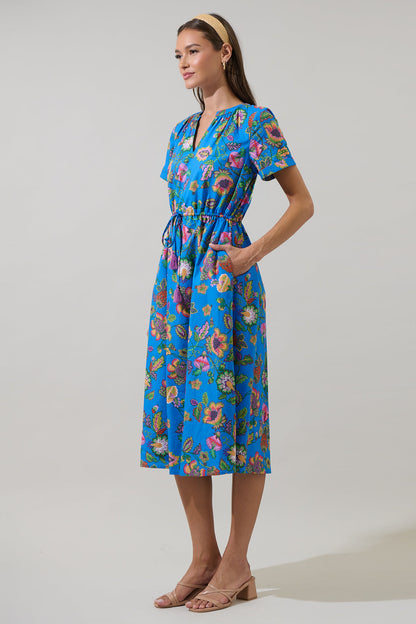Anabelle Floral Fatima Ruffle Midi Dress