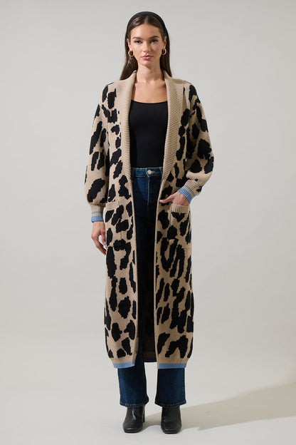 City Girl Leopard Duster Cardigan