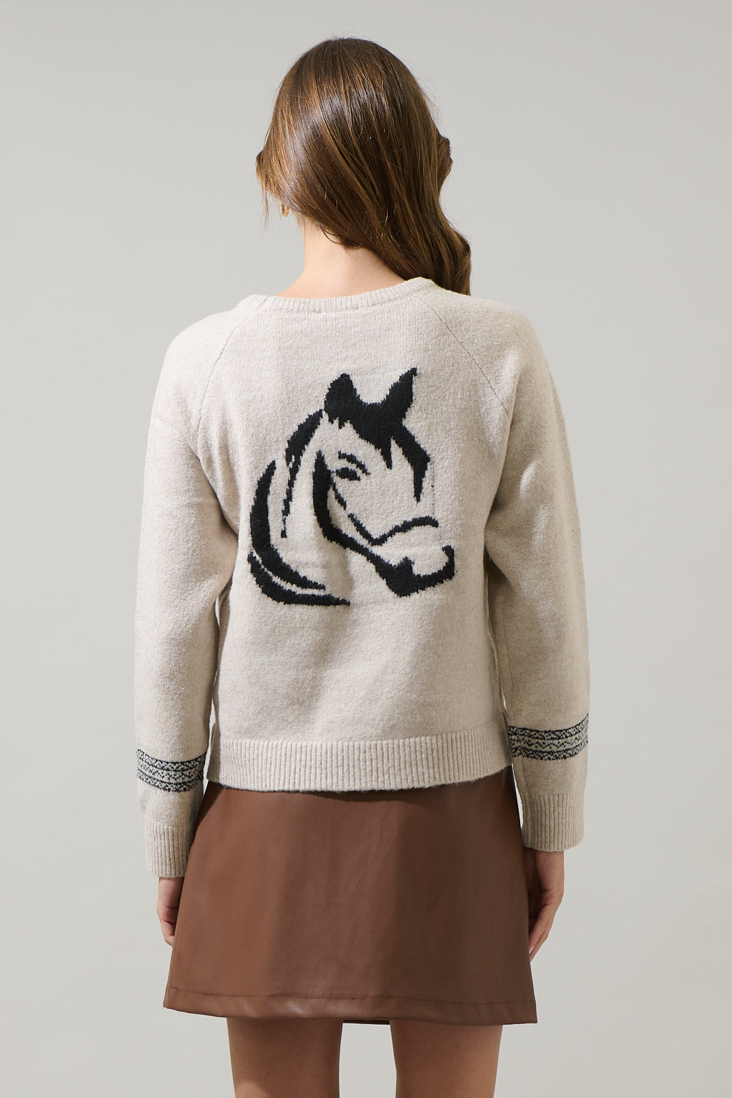 Camelot Horse Raglan Sleeve Sweater