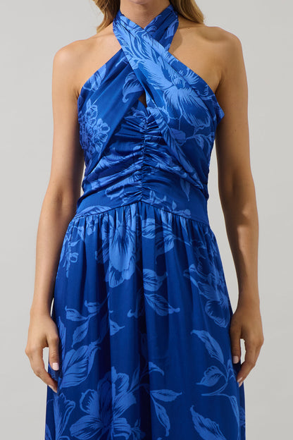 Ciara Floral Tiffi Halter Maxi Dress