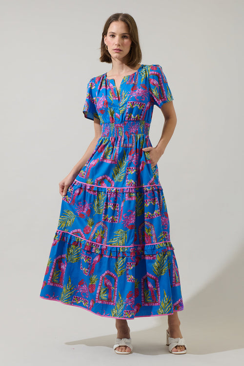 Bally Tropical Ernie Tiered Maxi Dress