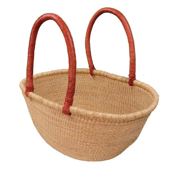 African Bolga Basket Natural Double Weave Oval