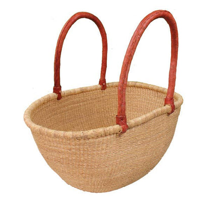 African Bolga Basket Natural Double Weave Oval