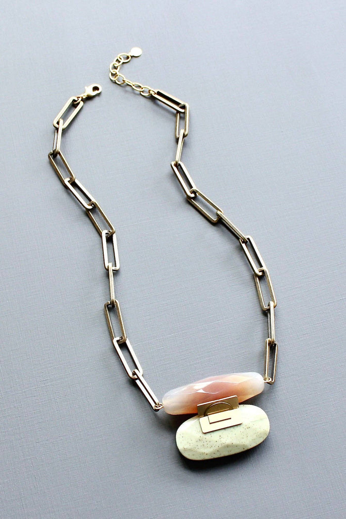 Agate & Jasper pendant necklace