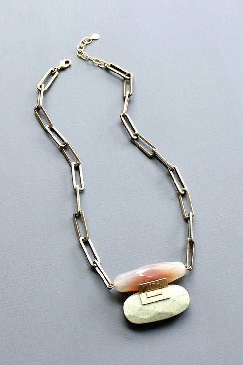 Agate & Jasper pendant necklace
