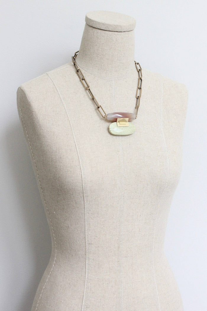 Agate & Jasper pendant necklace