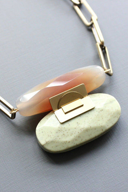 Agate & Jasper pendant necklace