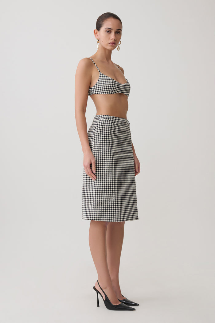 Amelie Tweed Bralette - Houndstooth