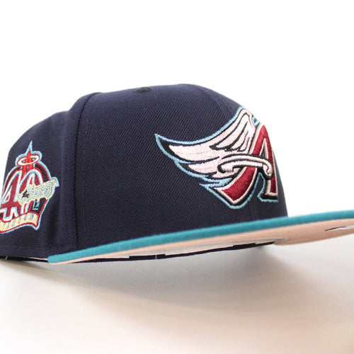Anaheim Angels 40th New Era 59Fifty Fitted Hat (Navy Aqua Blush Sky Under Brim)