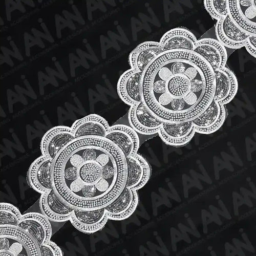 Beaded cut work Floral Chakra Lace Trim on net | 2 meter