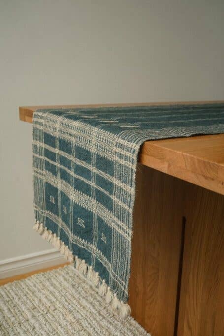 Bhujodi Wool Handloom Runner Denim