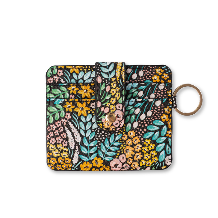Black Floral Card Wallet