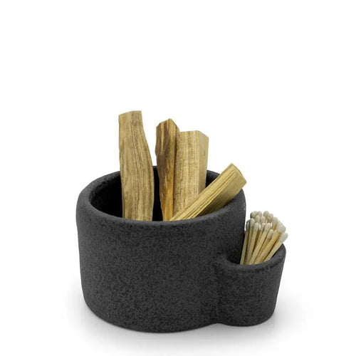 Black Match Holder with Bowl