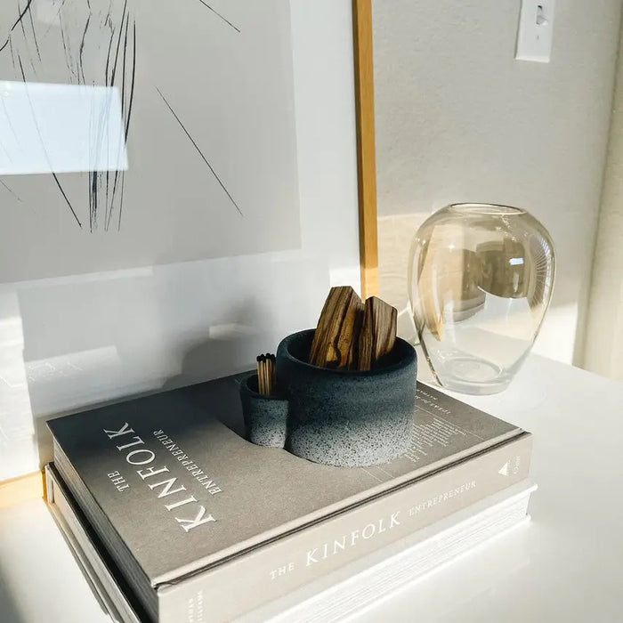 Black Match Holder with Bowl