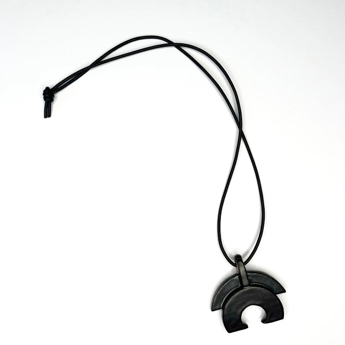 Blossom Arc Necklace in Black