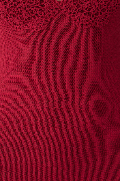 Bohdie Crochet Halter Mini Dress - Pomegranate
